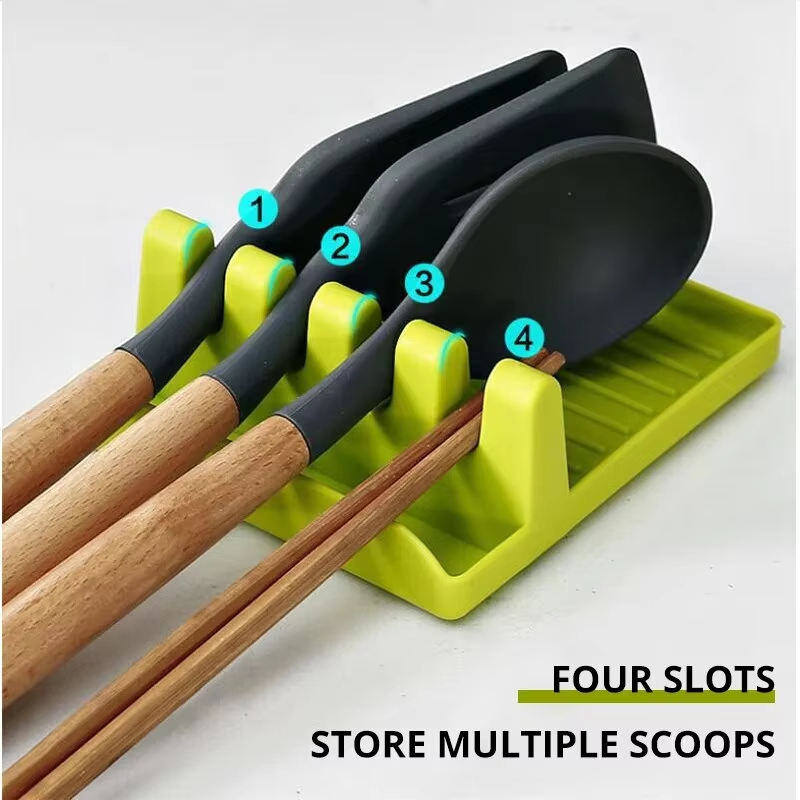 Kitchen Gadgets Rack - 1PC Antislip Plastic Keukenlepelhouder Bestekrek Aanrechtblad