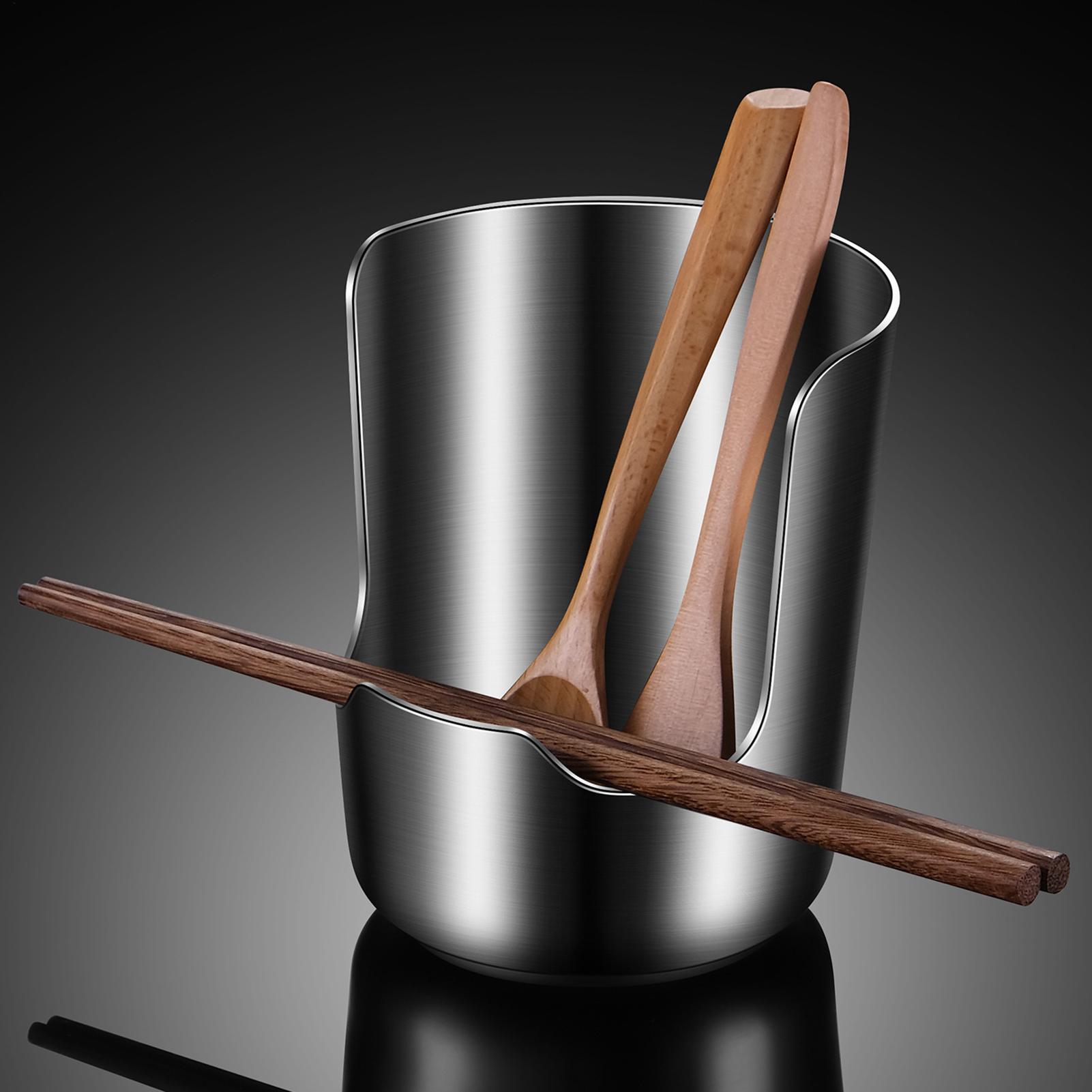 Kitchen Gadgets Rack - Roestvrijstalen pannenklep- en lepelhouder, multifunctioneel, antislip,