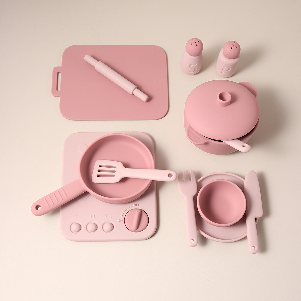 Kitchen Gadgets Kids - 13-delige siliconen kookset speelgoed, rollenspel keukengerei,